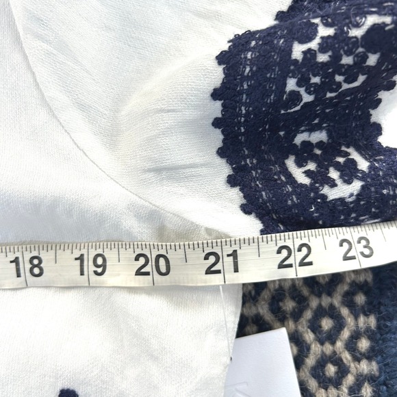 NWT Kindred Embroidered Button Down Shirt Dress White Navy XL New - Picture 11 of 13